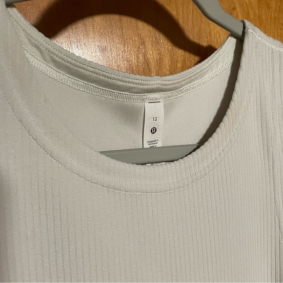 Lululemon Ribbed Softstreme Slim Fit Tank Dress Bone Size 12 NWT - Picture 6 of 7